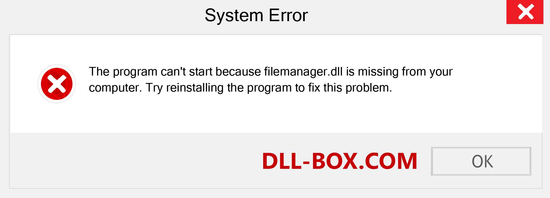  filemanager.dll file is missing?. Download for Windows 7, 8, 10 - Fix  filemanager dll Missing Error on Windows, photos, images